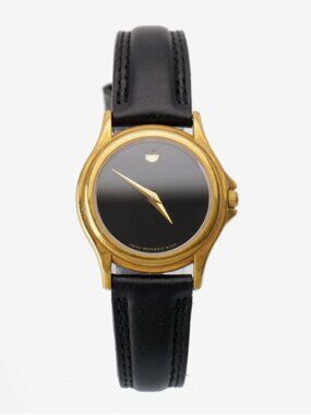 Movado Museum Classic Women's Watch 87 E4 0823 Black Dial & Leather Band Ladies